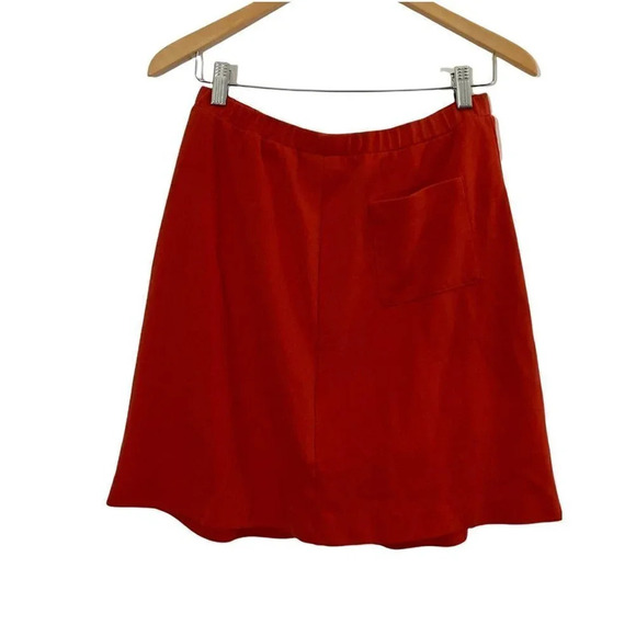 Red White Button Retro Button Front Mini Skirt Waist 26” Elastic Waist - Picture 2 of 8